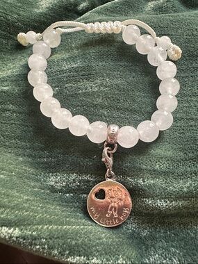 Quartz Beaded Bracelet Coin Charm My Little Boy